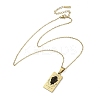 304 Stainless Steel Black Enamel Rectangle with Constellation Pendant Necklaces LS-NJEW-I128-01L-3
