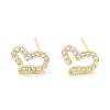 Brass Micro Pave Clear Cubic Zirconia Studs Earring for Women EJEW-S217-A10-1