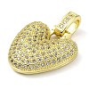 Brass Micro Pave Clear Cubic Zirconia Pendants KK-M279-01G-V-2