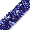 Natural Striped Agate/Banded Agate Beads Strands G-G582-10mm-64-1