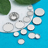 150Pcs 5 Styles 316 Surgical Stainless Steel Lace Edge Bezel Cups STAS-CD0001-09-4