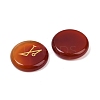 4Pcs 4 Styles Natural Carnelian Flat Round with Angels Symbol Display Decorations G-R007-01A-2