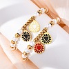 201 Stainless Steel Round Beaded Stretch Bracelets BJEW-C090-03G-G-2