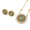 Synthetic Turquoise Stud Earrings & Pendant Necklaces Sets SJEW-M100-02D-G-2