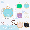 48Pcs 6 Colors Eco-Friendly Zinc Alloy  Pendants ENAM-GO0001-09-2