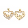Brass Cubic Zirconia Pendants ZIRC-I062-10G-2