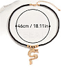 Alloy Dragon Pendant Twisted Round Black Waxed Cord Necklaces for Women Men WG93199-01-5