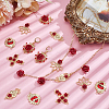 24Pcs 6 Styles Alloy Rhinestone Pendants ENAM-PH0003-27-4