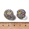 Sparkle Glass Rhinestone Round Beads OACR-S048-01E-3