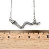 Brass Pave Black Cubic Zirconia Snake Pendant Necklaces NJEW-D320-02ASP-5