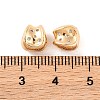 Brass Micro Pave Clear Cubic Zirconia Beads KK-S389-19G-3