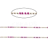 Rondelle Glass Beaded Link Chains CHS-G028-07G-03-2