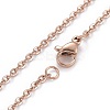 304 Stainless Steel Pendant Necklaces NJEW-Z004-11RG-2