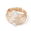 Copper Wire Wrapped Finger Rings RJEW-JR00684-4