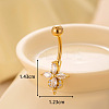 316L Surgical Stainless Steel Clear Cubic Zirconia Curved Barbell Belly Rings WGA1AD6-10-1