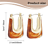 4 Pairs 4 Colors Acrylic Rectangle Hoop Earrings EJEW-AN0003-08-2