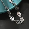 304 Stainless Steel Skull Link Bracelets for Men & Women BJEW-D042-25P-3