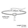 304 Stainless Steel Initial Charm Bracelets FS-WGD8E41-15-1