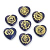 7Pcs 7 Styles Chakra Natural Dyed Sesame Jasper Love Heart Ornaments Figurines G-P533-01F-1-1