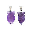 Natural Banded Agate/Striped Agate Pendants G-N326-128-A02-2