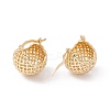 Brass Woven Basket Shape Hoop Earrings for Women LS-EJEW-E165-01KCG-2