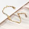 304 Stainless Steel Paperclip Chain Bracelets BJEW-A035-04G-02-1
