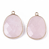 Natural Rose Quartz Pendants G-T131-08H-2