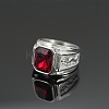 Rectangle 304 Stainless Steel with Cubic Zirconia Finger Rings for Men FS-WG909F6-38-1