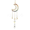 Wire Wrapped Chakra Gemstone & Brass Pendant Decorations HJEW-TA00075-01-1
