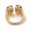 Cubic Zirconia Arch Open Cuff Ring RJEW-C041-02G-01-3