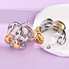 304 Stainless Steel Two Tone Stud Earrings EJEW-A136-01B-GP-3