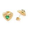 Rack Plating Brass with Cubic Zirconia Stud Earrings for Women EJEW-G394-05G-3