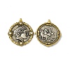 Rack Plating Brass Micro Pave Clear Cubic Zirconia Pendants KK-I696-09-1