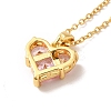 Pink Cubic Zirconia Pendant Necklace LS-NJEW-H161-01B-3