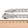 Alloy Rhinestone Snake Cuban Link Chain Necklaces for Women WGC9FDE-04-4
