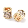 Brass Micro Pave Clear Cubic Zirconia European Beads KK-P271-43G-A-2