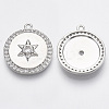 Brass Micro Pave Cubic Zirconia Pendants KK-R130-003-NF-1