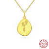 Birth Flower Style 925 Sterling Silver Pendant Necklaces STER-M116-05D-G-1