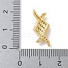 Rack Plating Brass Clear Cubic Zirconia Rhombus Connector Charms KK-A234-069G-3