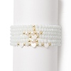 6Pcs 6 Style Natural Shell & Glass Star & Round Beaded Stretch Bracelets Set for Women BJEW-JB09945-01-1