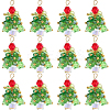 20Pcs Christmas Tree Glass Pendants FIND-SC0011-08-1