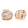 Brass Micro Pave Cubic Zirconia Charms KK-N232-302A-06-2