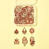 36Pcs 6 Styles Alloy Enamel Connector Charms FIND-FS0004-46B-6