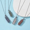 Natural Mixed Gemstone Bullet Pendant Necklaces NJEW-JN04529-01-6