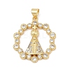 Brass Clear Cubic Zirconia Nossa Senhora Aparecida Pendants KK-U058-54G-1