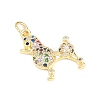Brass Micro Pave Clear Cubic Zirconia Pendants KK-F938-25C-G-2