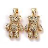 Brass Micro Pave Clear Cubic Zirconia Pendants KK-K258-15G-RS-1