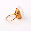 Nuggets Iron with Natural Crystal Quartz Cuff Rings FS-WG6A0B3-04-2
