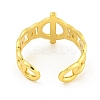 304 Stainless Steel Buckle Shape Open Cuff Ring RJEW-G321-12G-3