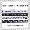 4 Rolls 4 Styles Polyester Sport Ball Printed Grosgrain Ribbon OCOR-GF0004-31B-2